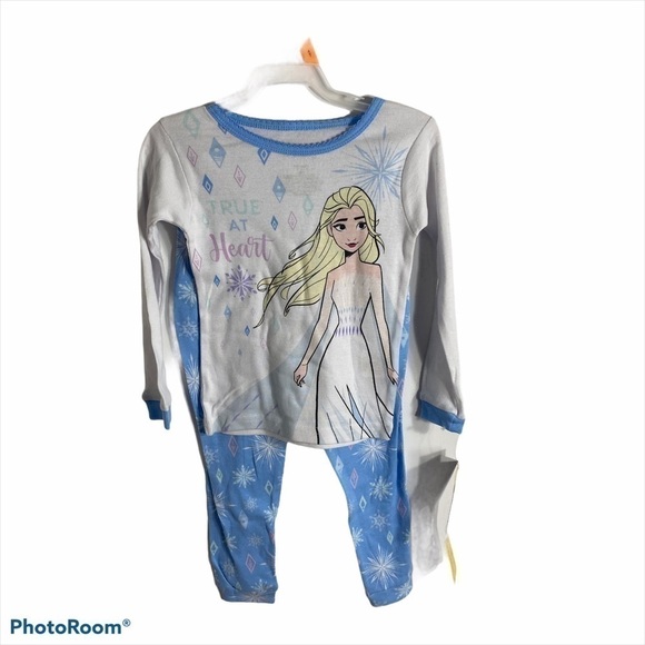 Frozen Pajamas Disney NWT 4T Blue White Elsa Kids - Picture 1 of 4